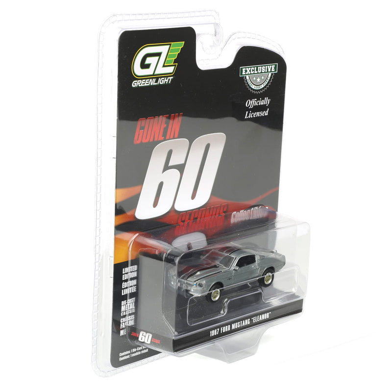 Raw Chase Unit ~ 1/64 1967 Ford Mustang "Eleanor", Silver Chrome Edition, Gone in Sixty Seconds (2000), Hobby Exclusive