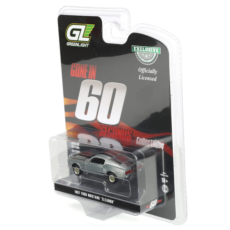 Raw Chase Unit ~ 1/64 1967 Ford Mustang "Eleanor", Silver Chrome Edition, Gone in Sixty Seconds (2000), Hobby Exclusive