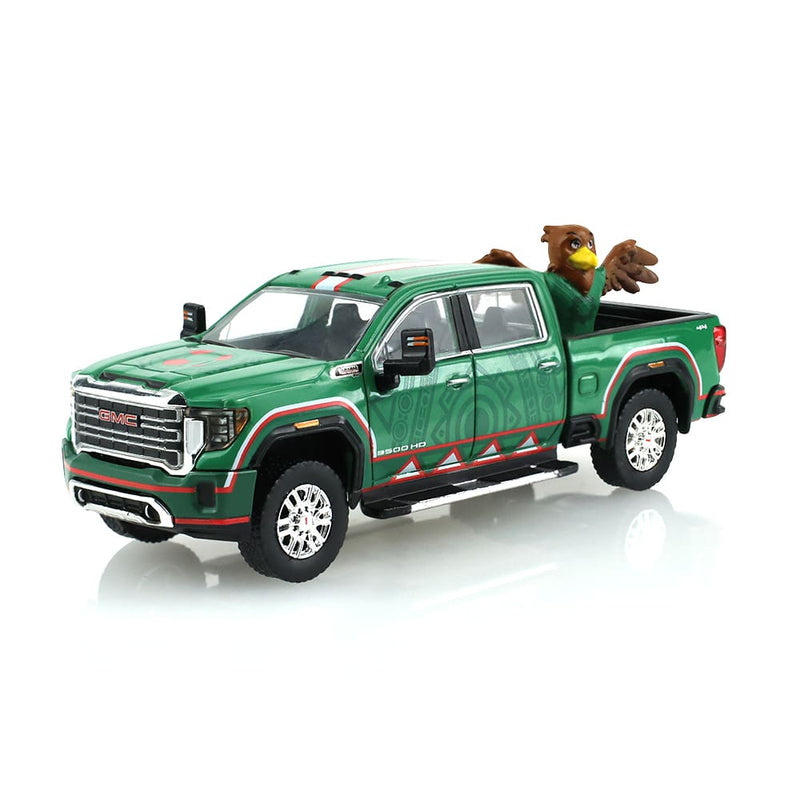 1/64 2022 GMC Sierra 3500 HD Mexico Tribute with Eagle Figurine International Soccer Celebration 26, Hobby Exclusive by GreenLight Collectibles