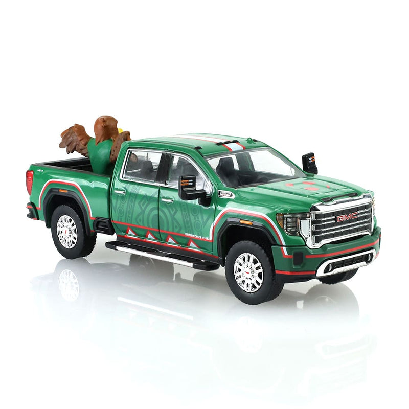 1/64 2022 GMC Sierra 3500 HD Mexico Tribute with Eagle Figurine International Soccer Celebration 26, Hobby Exclusive by GreenLight Collectibles