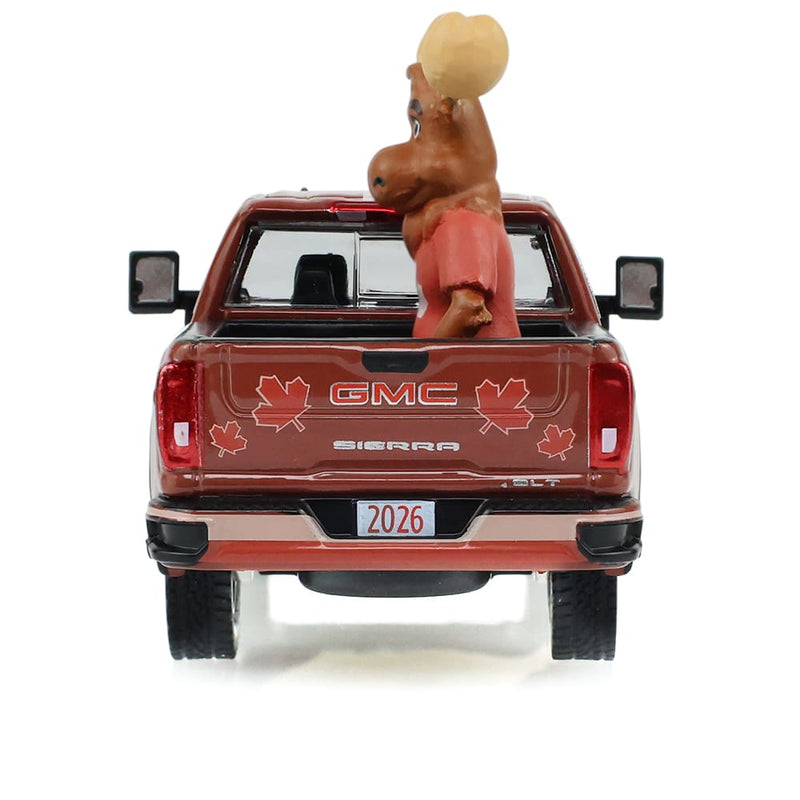 1/64 2022 GMC Sierra 3500 HD Canada Tribute with Moose Figurine International Soccer Celebration 26, Hobby Exclusive by GreenLight Collectibles