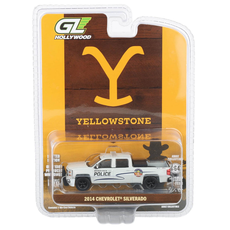 1/64 2014 Chevrolet Silverado Emergency Vehicle, Yellowstone Broken Rock Tribal Reservation Police, Dealer Exclusive by GreenLight Collectibles, Hollywood Series