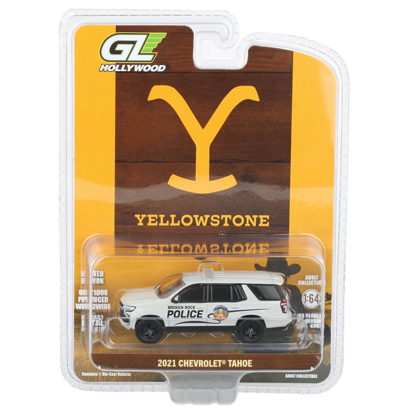 1/64 2021 Chevrolet Tahoe Emergency Vehicle, Yellowstone Broken Rock Tribal Reservation Police, Dealer Exclusive by GreenLight Collectibles, Hollywood Series
