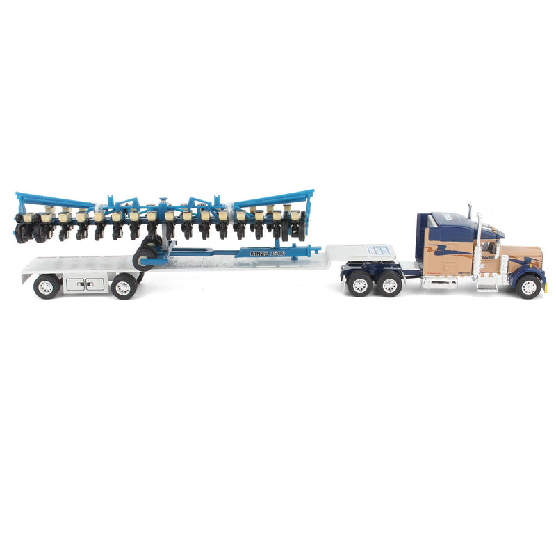(B&D) 1/64 Kinze Kenworth W900 Semi Truck with Kinze 3600 Planter & Drop Trailer by Gottman Toys, Limited Edition - Damaged Item
