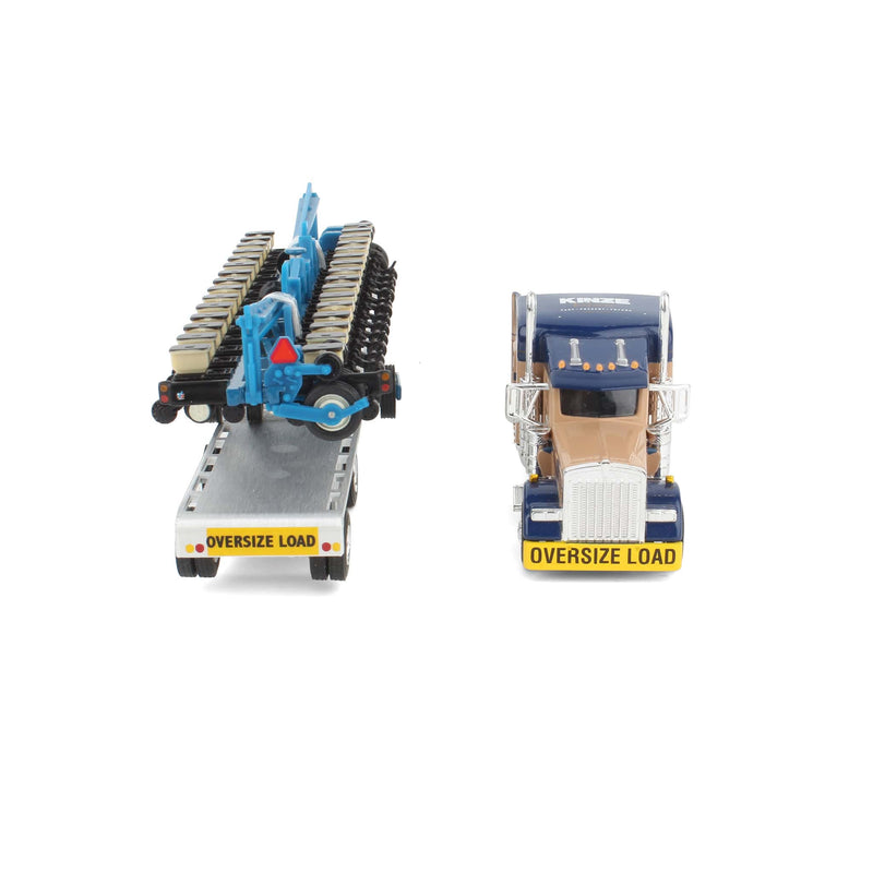 (B&D) 1/64 Kinze Kenworth W900 Semi Truck with Kinze 3600 Planter & Drop Trailer by Gottman Toys, Limited Edition - Damaged Item