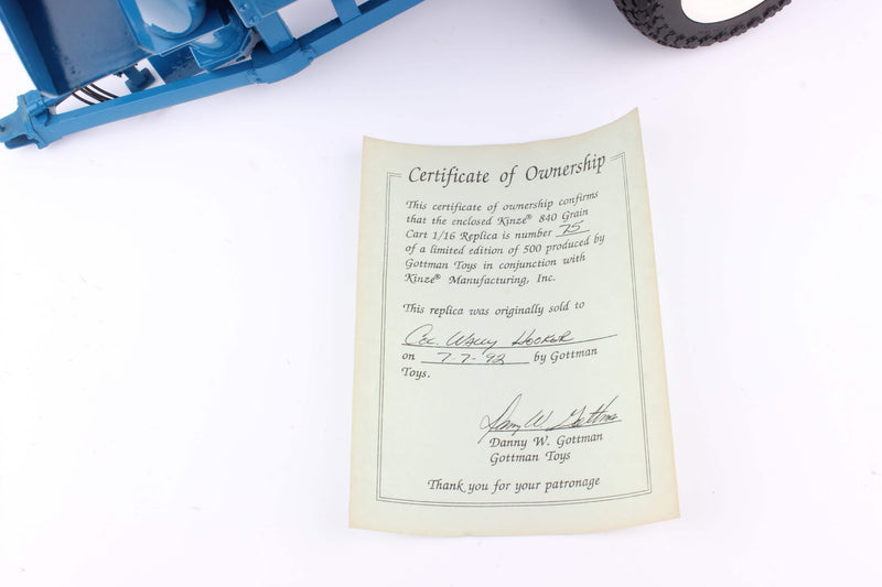 1/16 Kinze 840 Grain Cart, Limited Edition by Gottmann Toys - LOOSE