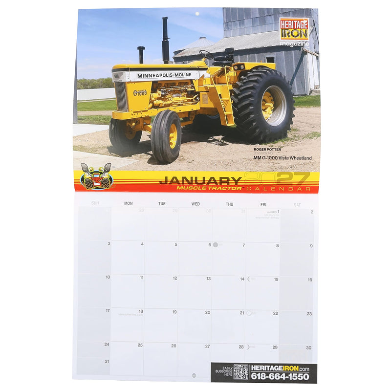 2027 Heritage Iron Muscle Tractor 13 Month Wall Calendar