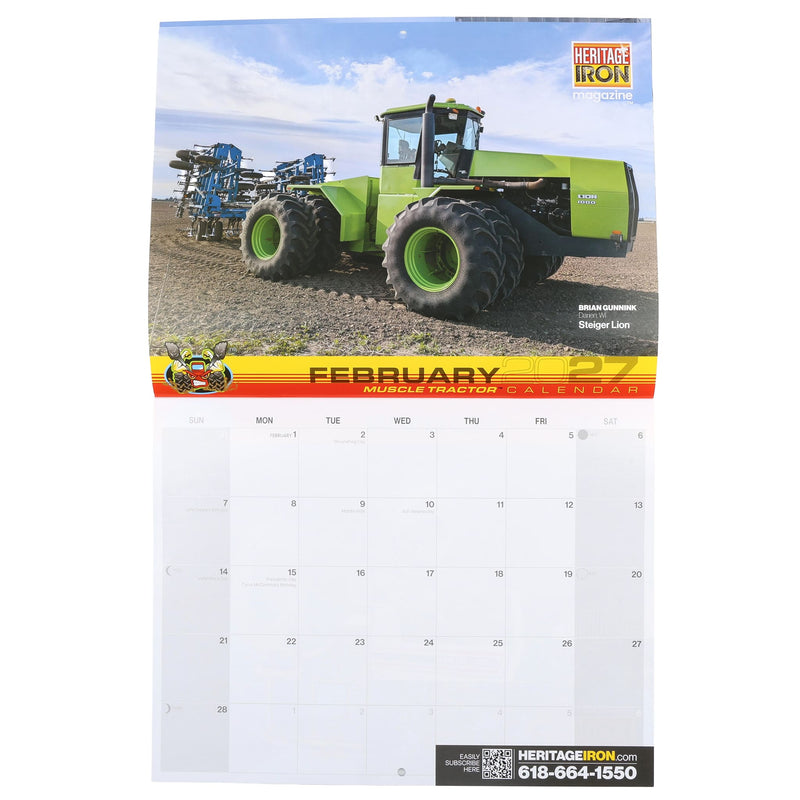 2027 Heritage Iron Muscle Tractor 13 Month Wall Calendar