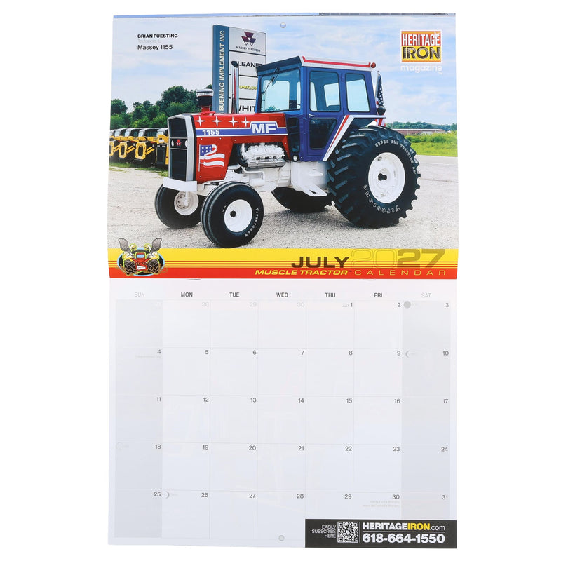 2027 Heritage Iron Muscle Tractor 13 Month Wall Calendar