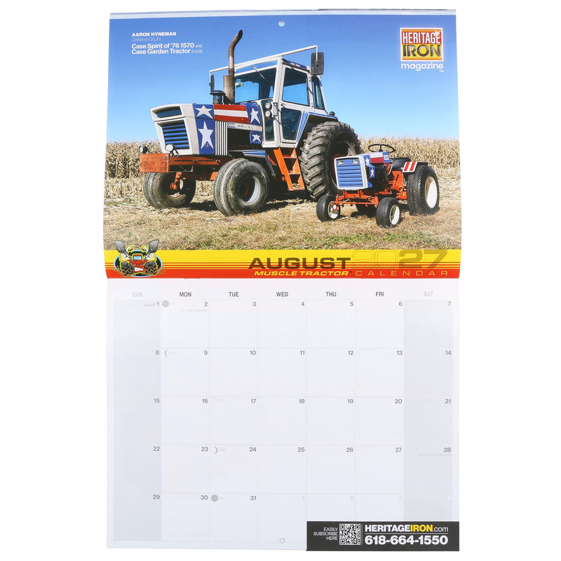 2027 Heritage Iron Muscle Tractor 13 Month Wall Calendar