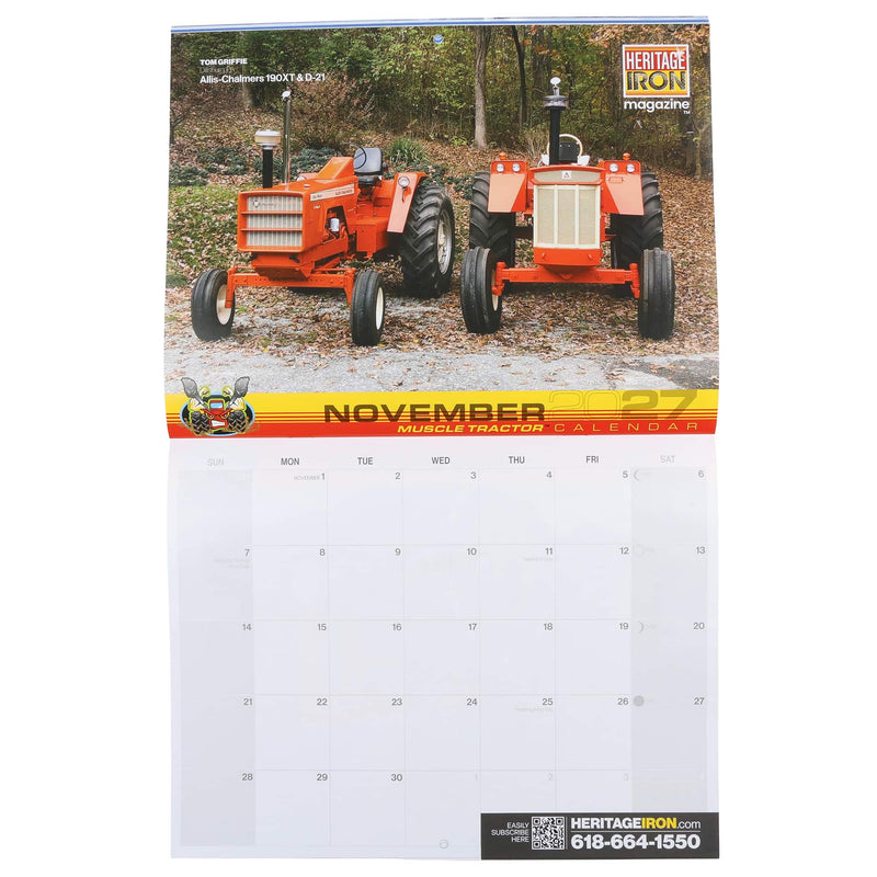 2027 Heritage Iron Muscle Tractor 13 Month Wall Calendar
