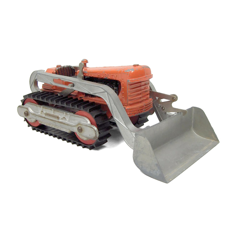 (B&D) Orange Hubley Huber Bulldozer w/ Loader and Rubber Tracks - Damaged Item, No Box