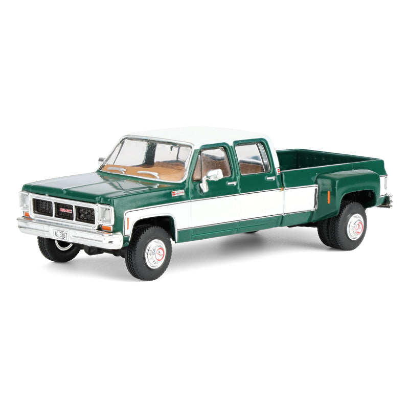 1/64 1973 GMC Sierra Grande 3500 Crew Cab Dually, Green & White, Limited Edition IXO Models