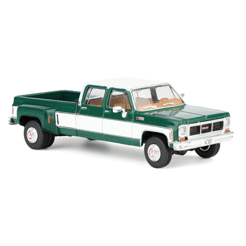 1/64 1973 GMC Sierra Grande 3500 Crew Cab Dually, Green & White, Limited Edition IXO Models