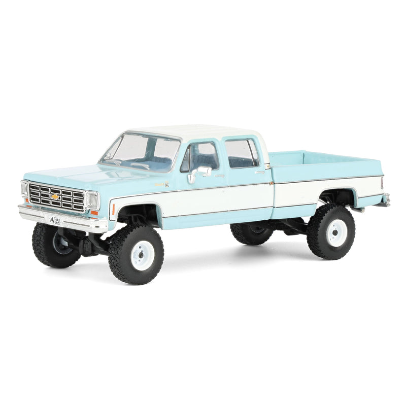 1/64 Lifted 1978 Chevrolet Silverado K30 Crew Cab Fleetside, Blue & White, Limited Edition IXO Models