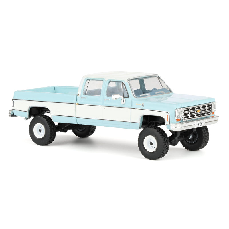 1/64 Lifted 1978 Chevrolet Silverado K30 Crew Cab Fleetside, Blue & White, Limited Edition IXO Models