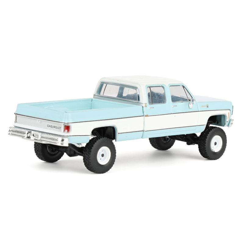 1/64 Lifted 1978 Chevrolet Silverado K30 Crew Cab Fleetside, Blue & White, Limited Edition IXO Models