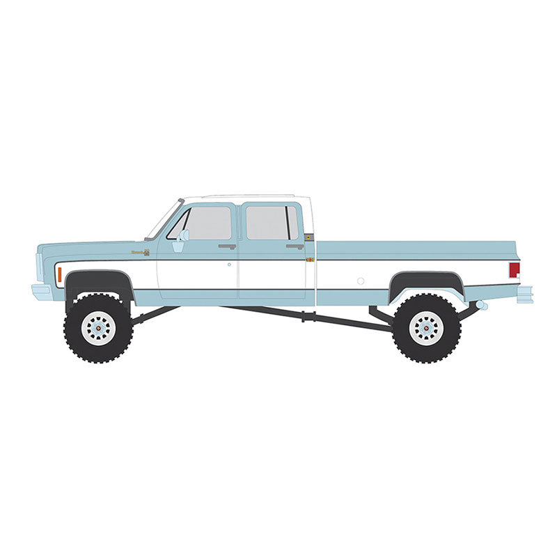 1/64 Lifted 1978 Chevrolet Silverado K30 Crew Cab Fleetside, Blue & White, Limited Edition IXO Models