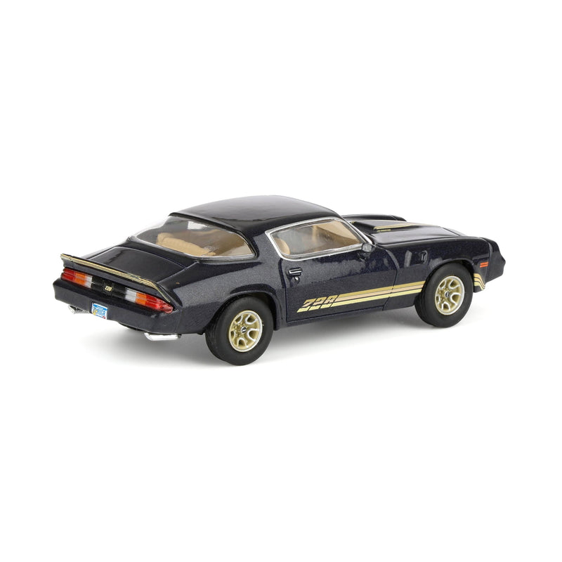 1/64 1981 Chevrolet Camaro Z28 Dark Blue Metallic with Gold Striping by IXO America