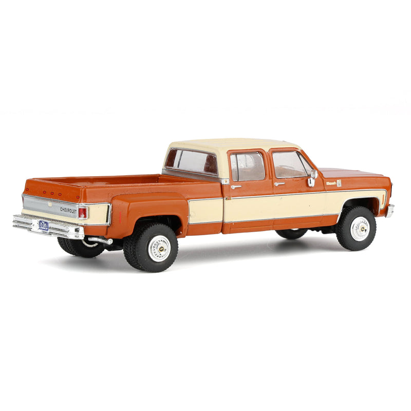 1/64 1975 Chevrolet K30 Crew Cab Dually Grecian Bronze and Santa Fe Tan Deluxe Two-Tone by IXO America