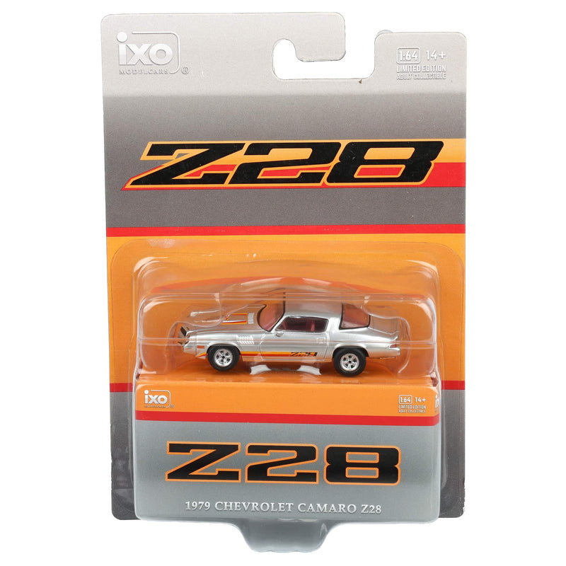 1/64 1979 Chevrolet Camaro Z28 Silver with Orange Stripes by IXO America