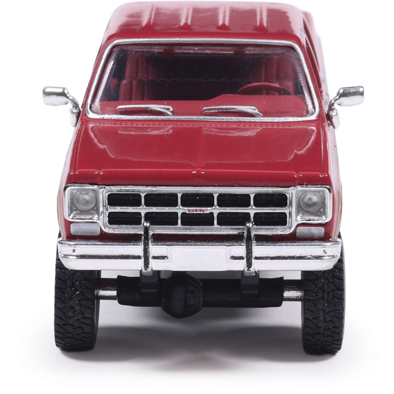 1/64 1977 GMC Sierra Grande K2500 Crew Cab Wideside Lifted Dark Red Metallic and Silver Special Two-Tone by IXO America