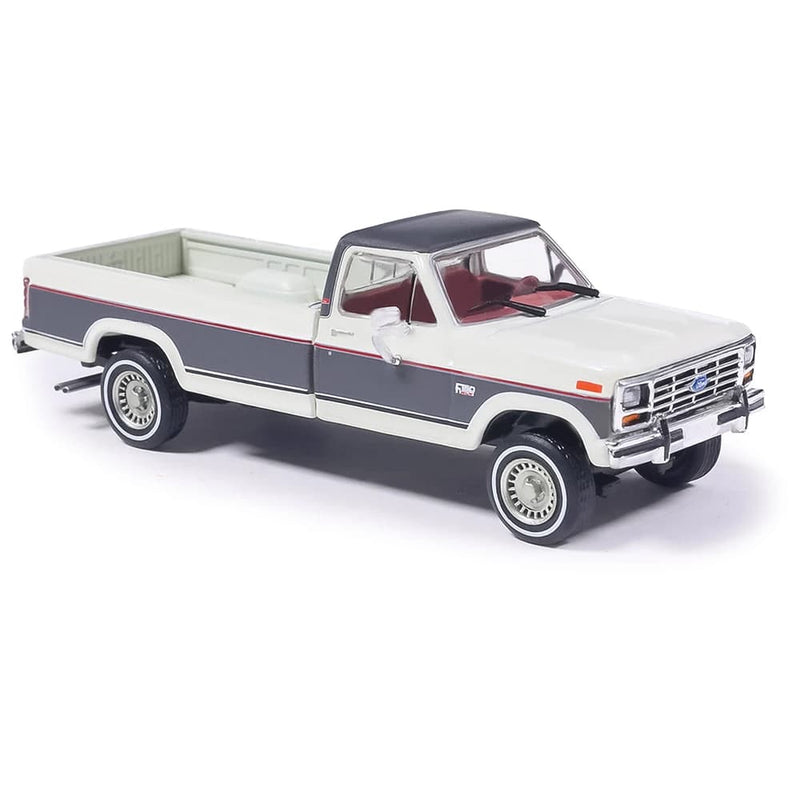 1/64 1986 Ford F-150 XLT Lariat Long Bed Styleside 4x2 Combination Tu-Tone Colonial with Dark Grey Metallic by IXO America