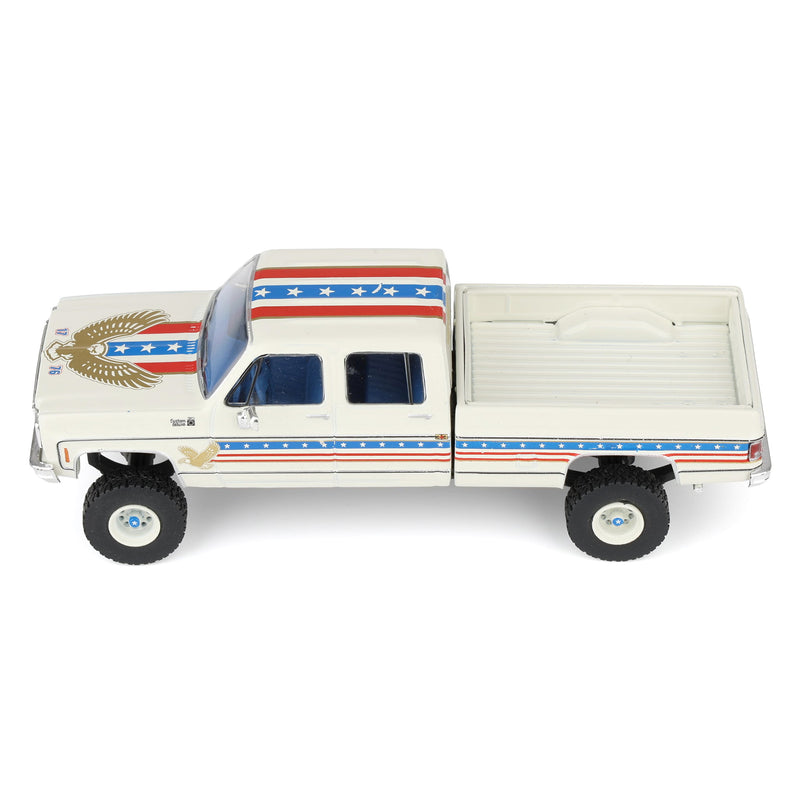 1/64 1976 Chevrolet Custom Deluxe K30 Fleetside Pickup Truck, July 4th Exclusive IXO Models
