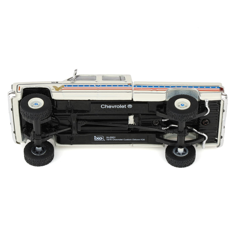1/64 1976 Chevrolet Custom Deluxe K30 Fleetside Pickup Truck, July 4th Exclusive IXO Models