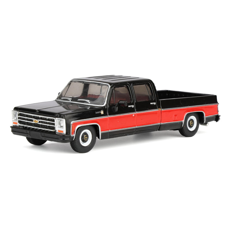 1/64 1979 Chevrolet Scottsdale C20 Crew Cab Two-Tone Pickup Truck, Black & Red by IXO Models