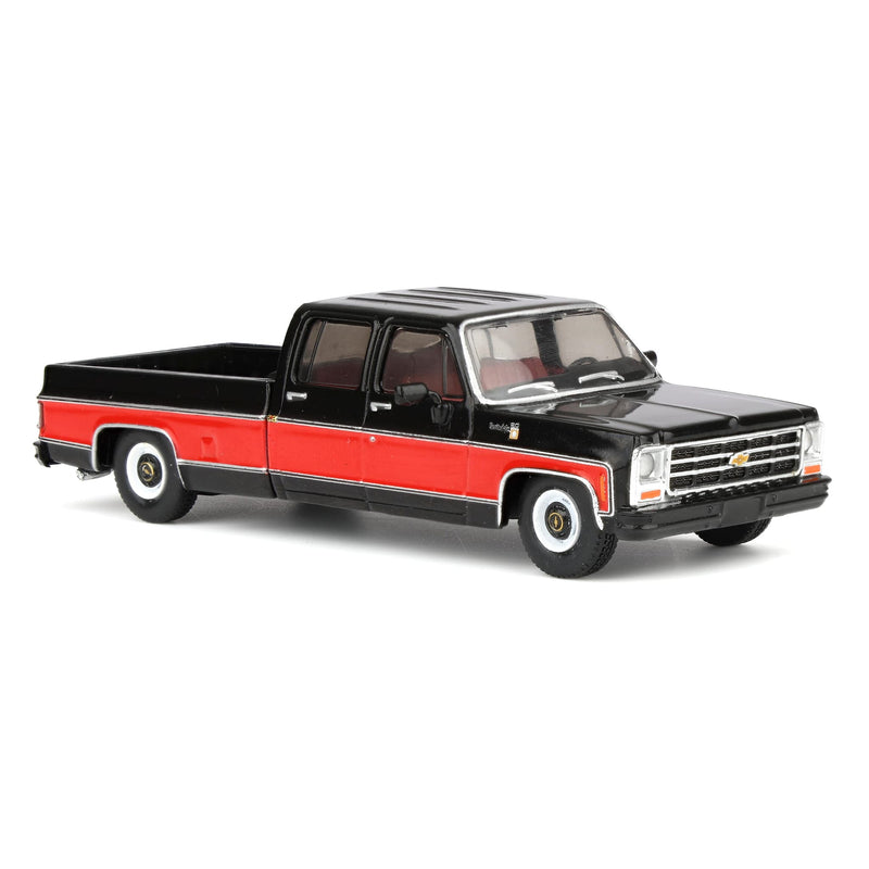 1/64 1979 Chevrolet Scottsdale C20 Crew Cab Two-Tone Pickup Truck, Black & Red by IXO Models