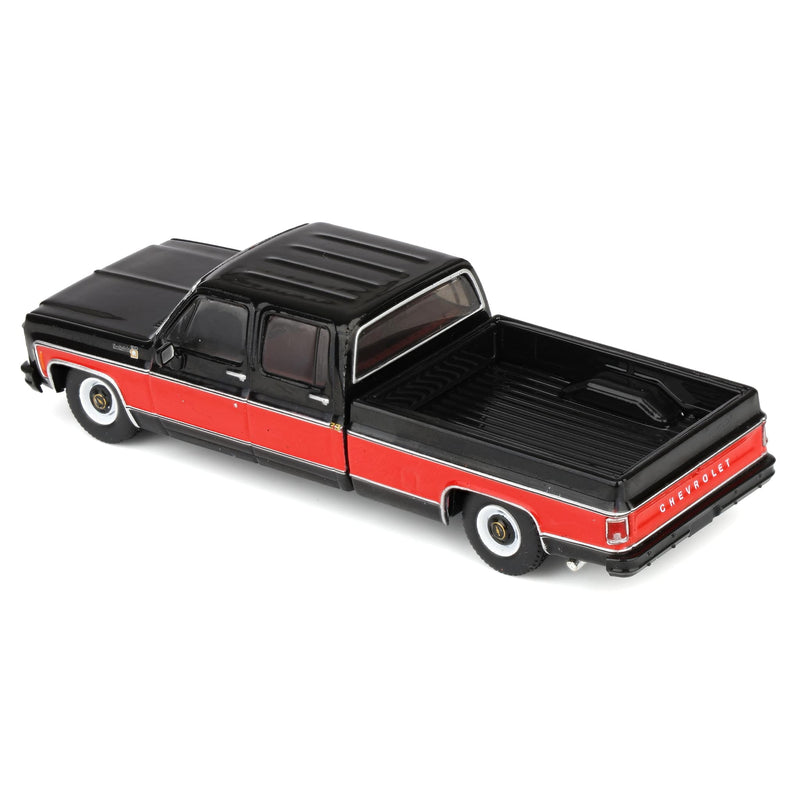 1/64 1979 Chevrolet Scottsdale C20 Crew Cab Two-Tone Pickup Truck, Black & Red by IXO Models