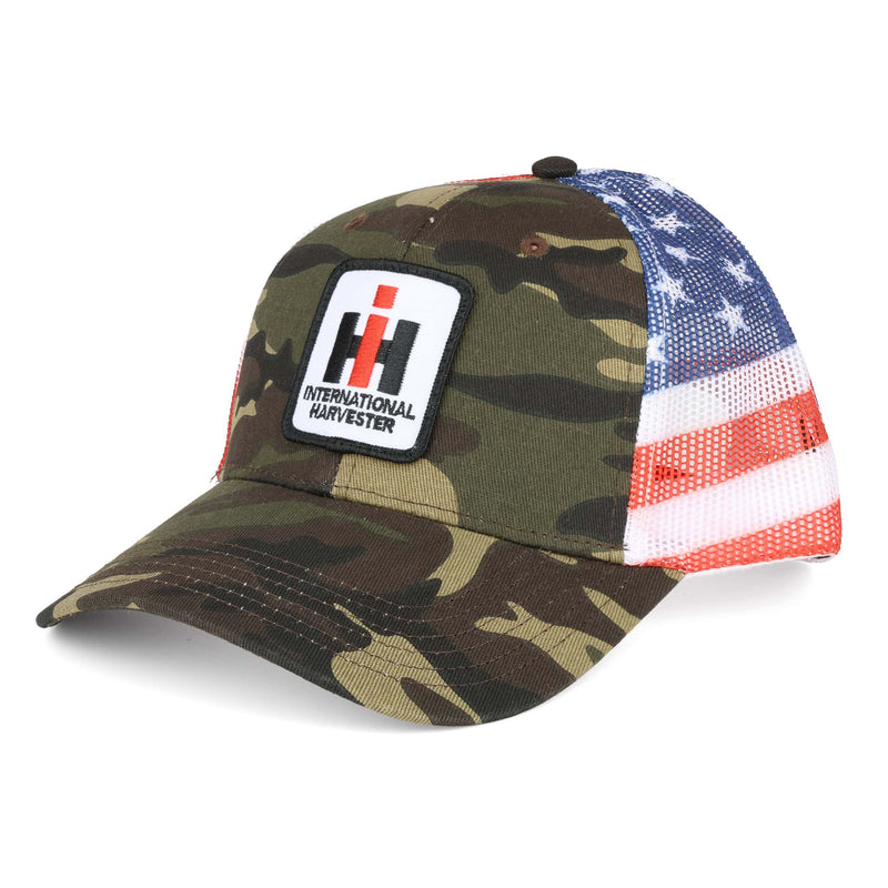 Camouflage & American Flag IH Logo Mesh Back Hat