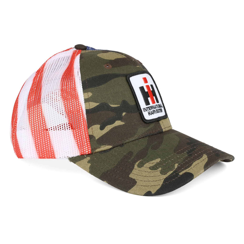 Camouflage & American Flag IH Logo Mesh Back Hat