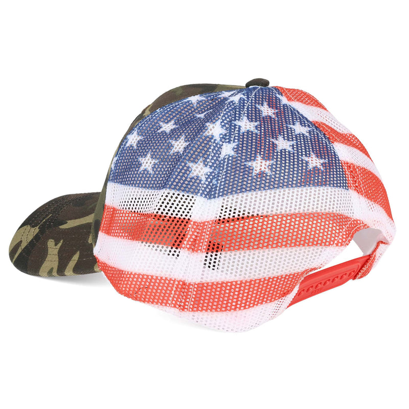 Camouflage & American Flag IH Logo Mesh Back Hat