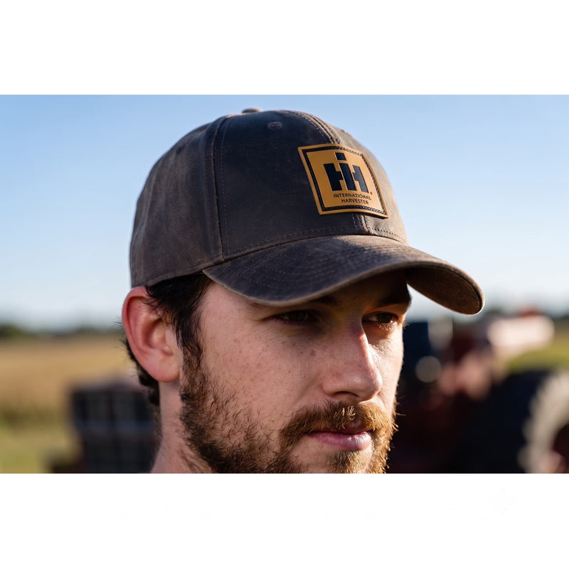 IH Logo Leather Emblem Oil Distressed Premium Cap