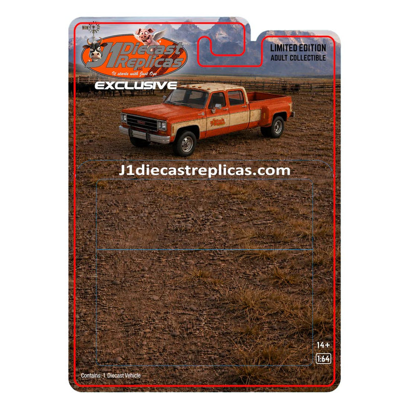 1/64 GMC Crew Cab Dually 4x4 Lifted Pickup Truck by J1 Diecast, Kulak & Sons Trucking 6, Legends Never Die