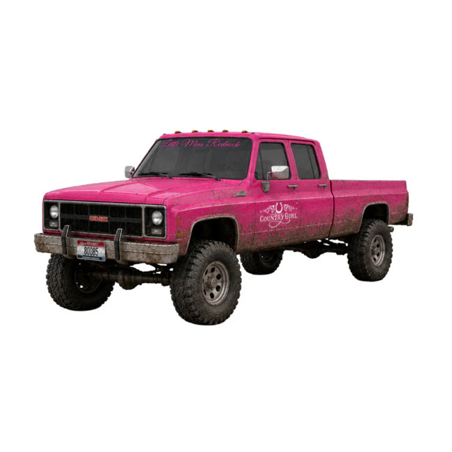 1/64 Pink GMC Crew Cab 4x4 Lifted Pickup Truck by J1 Diecast Trucking, Country Girl, Little Miss Redneck