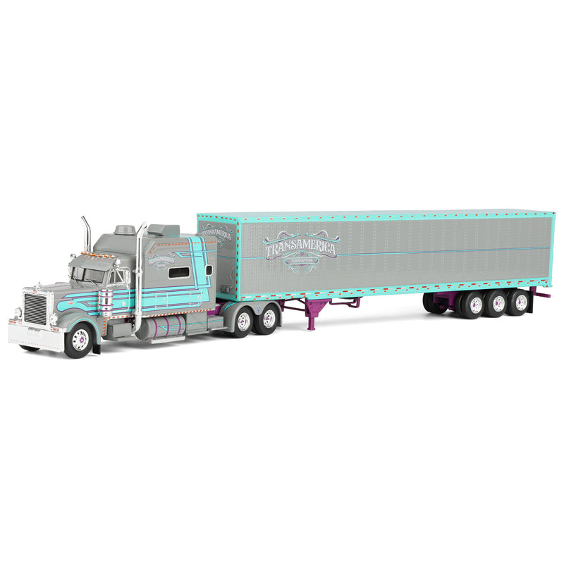 1/64 Peterbilt 379 Big Bunk Cab Style with 53ft Tri-Axle Van Trailer by J1 Diecast Trucking, TransAmerica Transportation