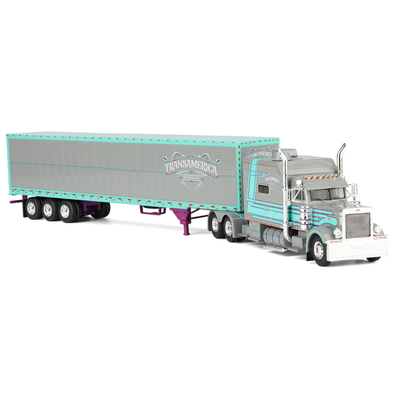 1/64 Peterbilt 379 Big Bunk Cab Style with 53ft Tri-Axle Van Trailer by J1 Diecast Trucking, TransAmerica Transportation