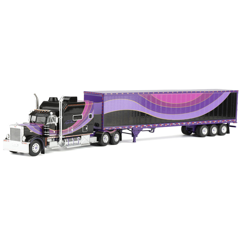 1/64 Peterbilt 379 Big Bunk Cab Style with 53ft Tri-Axle Van Trailer by J1 Diecast Trucking, Night Moves