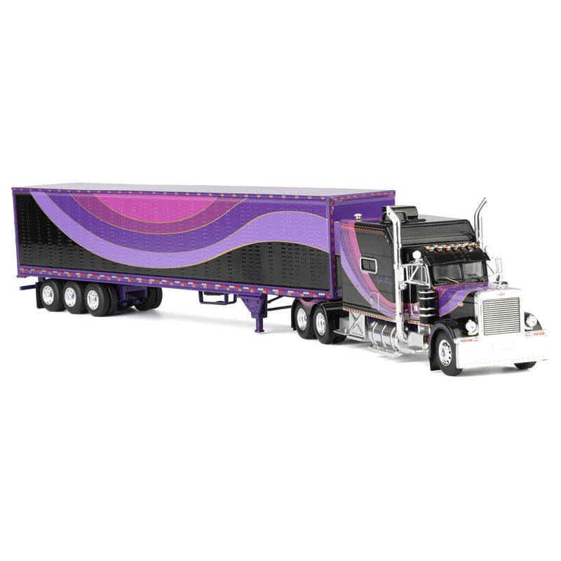 1/64 Peterbilt 379 Big Bunk Cab Style with 53ft Tri-Axle Van Trailer by J1 Diecast Trucking, Night Moves