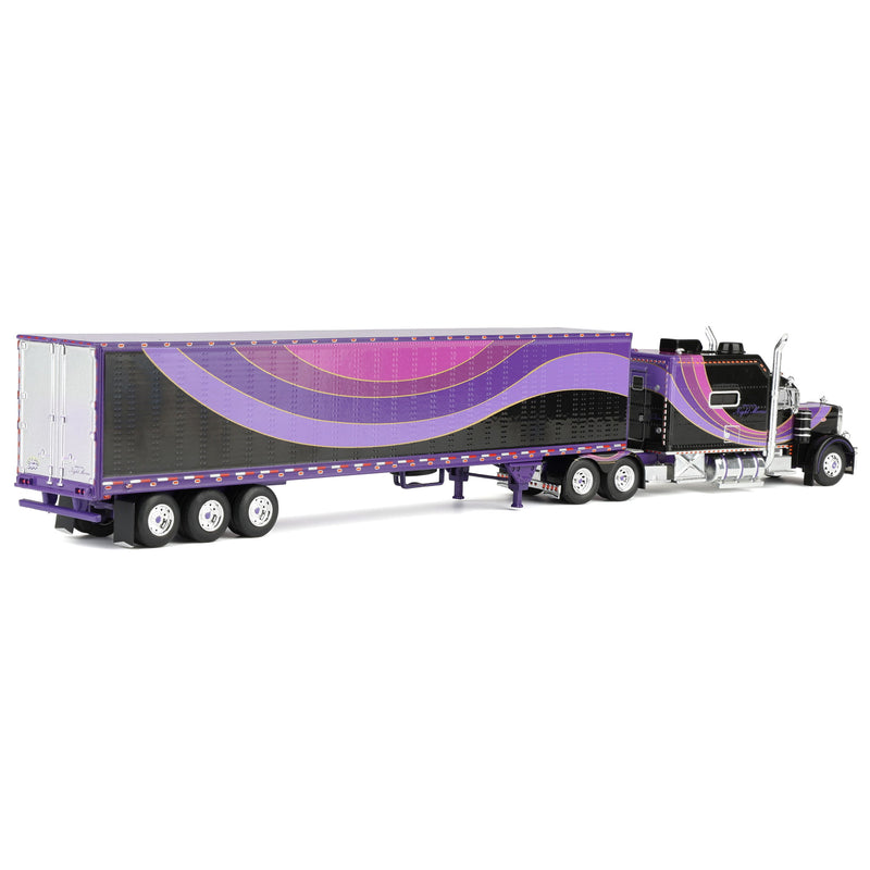 1/64 Peterbilt 379 Big Bunk Cab Style with 53ft Tri-Axle Van Trailer by J1 Diecast Trucking, Night Moves