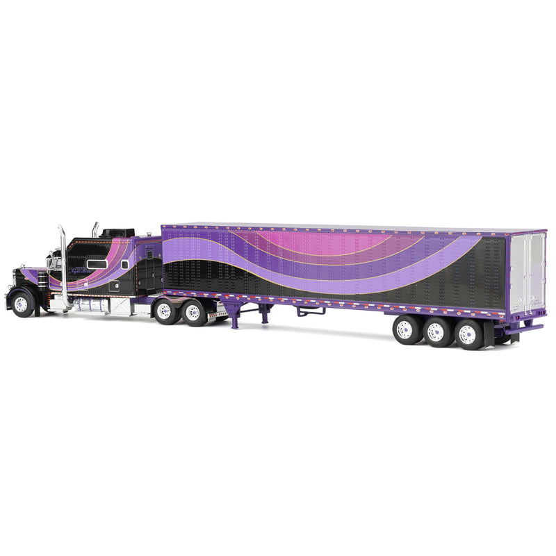 1/64 Peterbilt 379 Big Bunk Cab Style with 53ft Tri-Axle Van Trailer by J1 Diecast Trucking, Night Moves