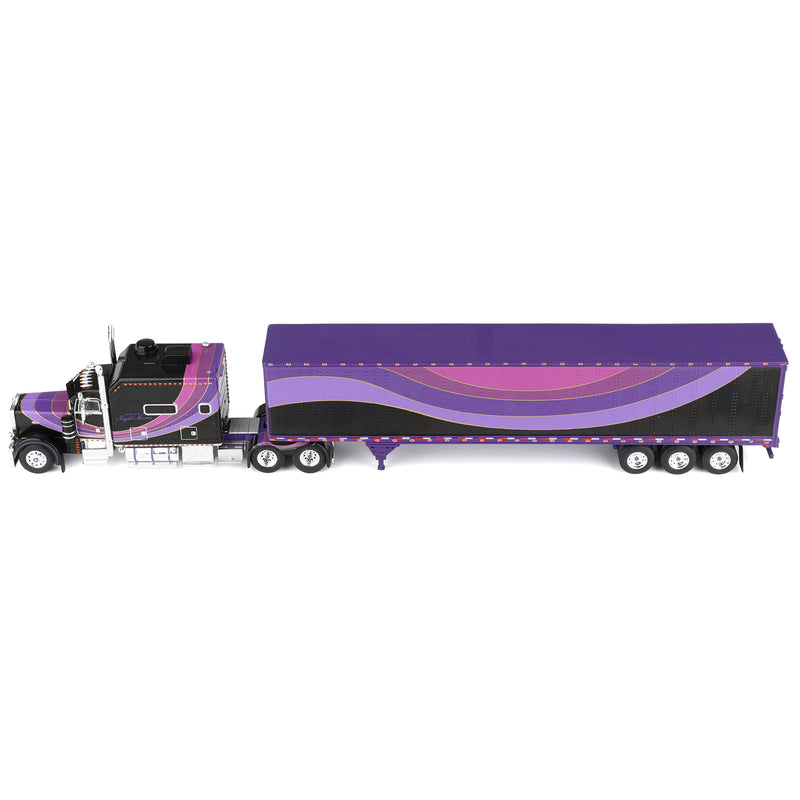 1/64 Peterbilt 379 Big Bunk Cab Style with 53ft Tri-Axle Van Trailer by J1 Diecast Trucking, Night Moves
