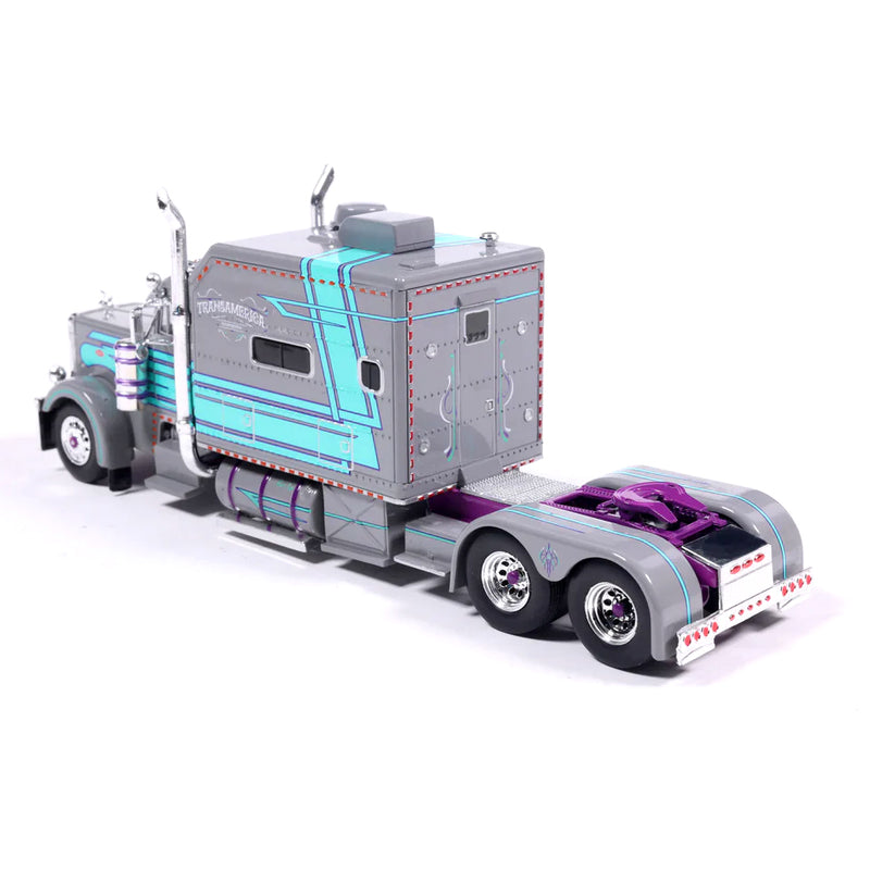 1/64 Peterbilt 379 Big Bunk Cab Style with 53ft Tri-Axle Van Trailer by J1 Diecast Trucking, TransAmerica Transportation