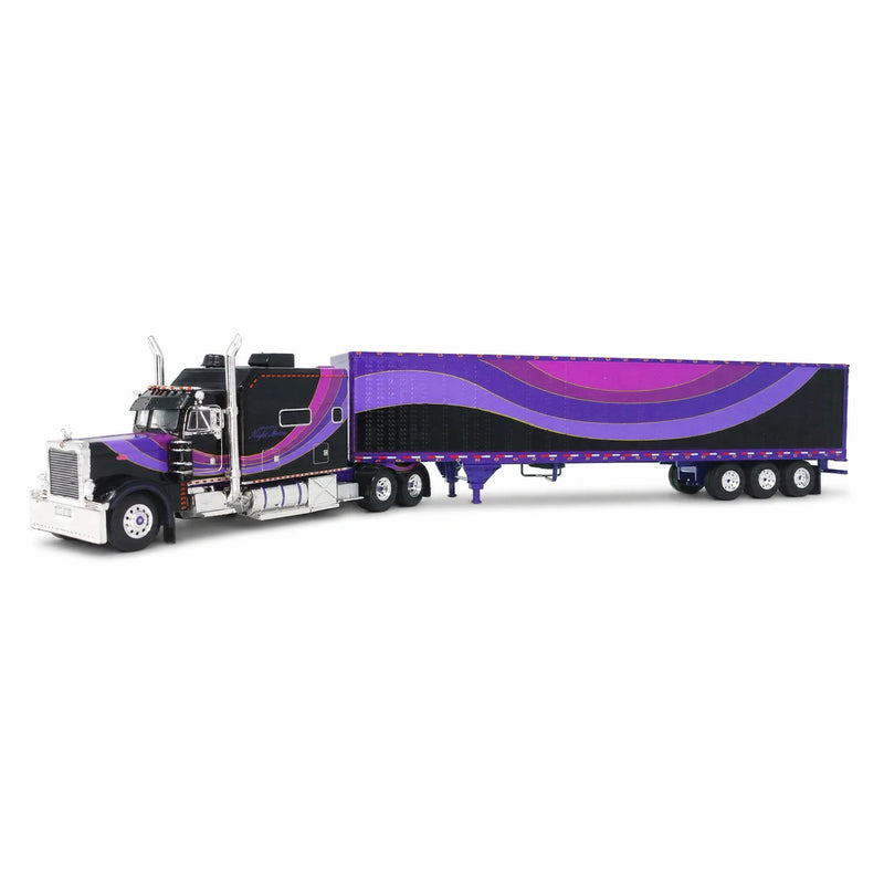 1/64 Peterbilt 379 Big Bunk Cab Style with 53ft Tri-Axle Van Trailer by J1 Diecast Trucking, Night Moves