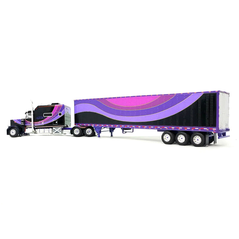 1/64 Peterbilt 379 Big Bunk Cab Style with 53ft Tri-Axle Van Trailer by J1 Diecast Trucking, Night Moves