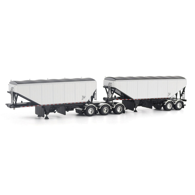 1/64 B-Train Grain Trailers by Diecast Masters, White with Black Frame