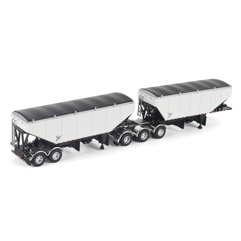 1/64 B-Train Grain Trailers by Diecast Masters, White with Black Frame